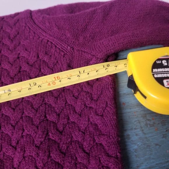 Charter Club Sweater Purple Knit Cardigan Tunic medium M cottagecore long Sleeve - Picture 10 of 10